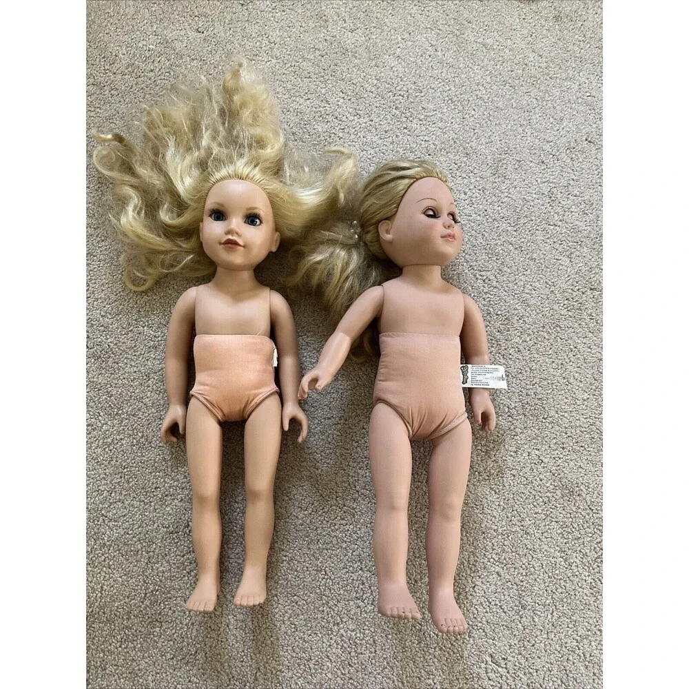 18” Geoffrey LLC & My Life As Two Dolls Plus 26 Pcs Of Clothes Accessories
